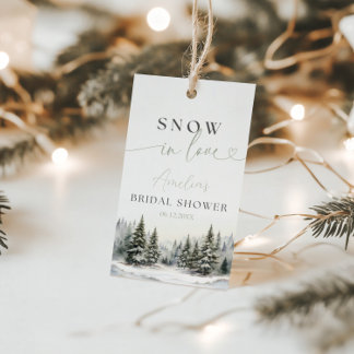 Rustic Snow In Love Vrijgezellenfeest voor Label Cadeaulabel