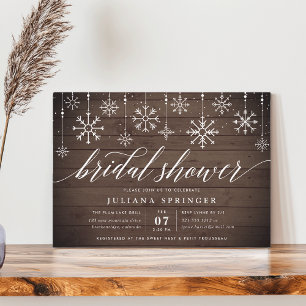 Rustic Snowfall Bridal Shower Kaart