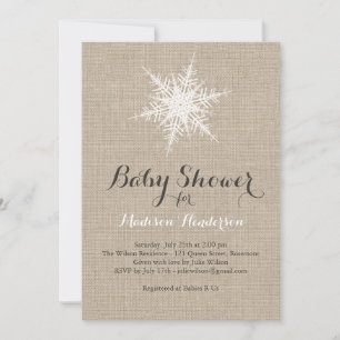 Rustic Snowflake Baby shower Uitnodiging