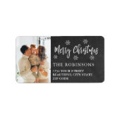 Rustic Snowflake Christmas Return Adreslabel Etiket (Voorkant)