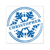 Rustic Snowflake en jouw naam Zelfinktende Stempel (Design)