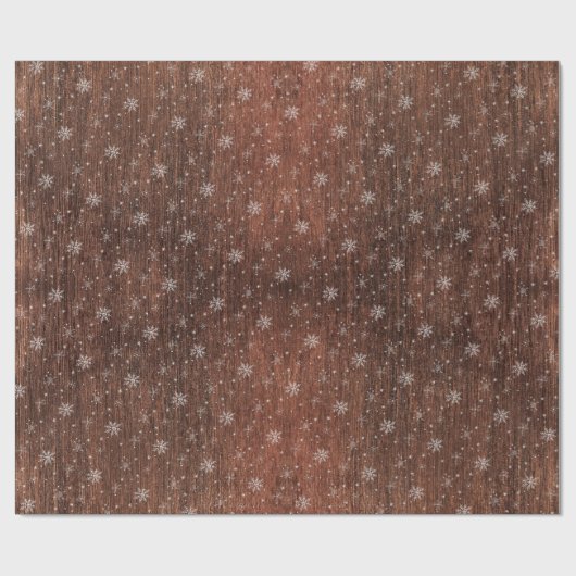 Rustic Snowflake Kerstmis Cadeaupapier (Vlak)