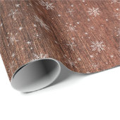 Rustic Snowflake Kerstmis Cadeaupapier (Rol Hoek)