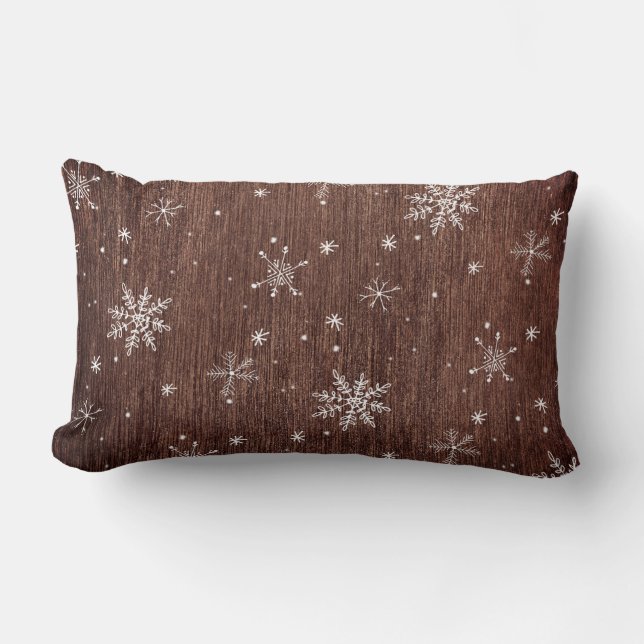 Rustic Snowflake Kerstmis Kussen (Voorkant)