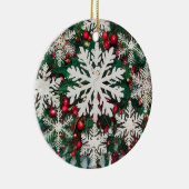 Rustic Snowflake Silhouettes Ceramic Circle Keramisch Ornament (Rechts)