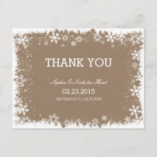 Rustic Snowflakes Weddenschap Bedankt Briefkaarten