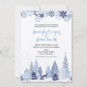 Rustic Snowflakes Winter Marriage Kaart (Voorkant)