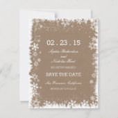 Rustic Snowflakes Winter Save the Date Cards (Voorkant)