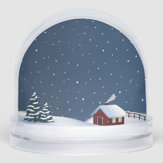 Rustic Snowy Cabin Scene Snow Globe (Avant)