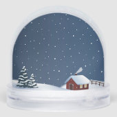Rustic Snowy Cabin Scene Snow Globe Sneeuwbol (Achterkant)
