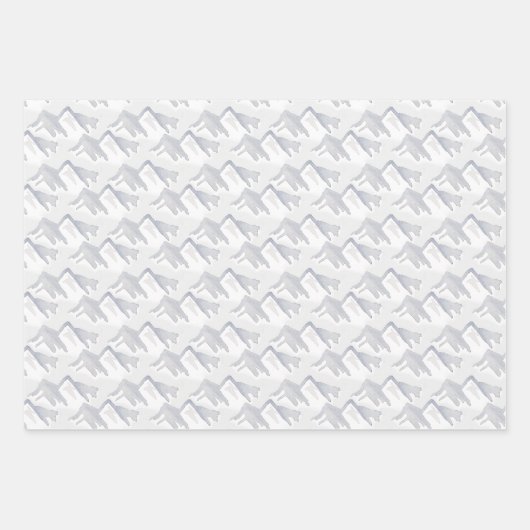 Rustic Snowy Winter Waterverf Pattern Kerstmis Inpakpapier Vel (Voorkant 3)