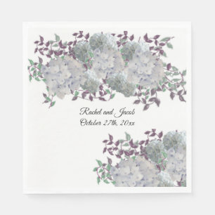 Rustic Soft Blue Hydrangea Wedding Paper Napkins Servet