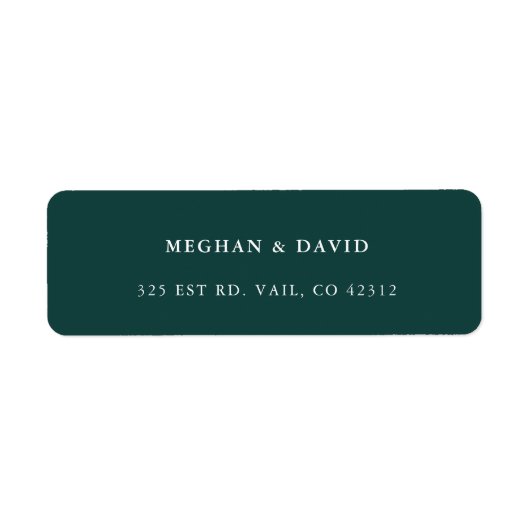 Rustic Solid Hunter Green Wedding Label (Voorkant)
