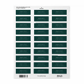 Rustic Solid Hunter Green Wedding Label (Full Sheet)
