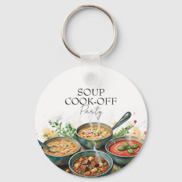 Rustic Soup Cook-Off Potluck Party Watercolor Sleutelhanger