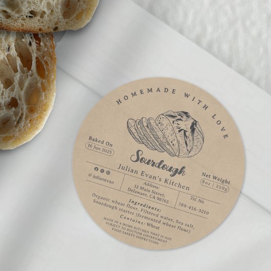 Rustic Sourdough Boulangerie Maison Étiquette de l