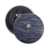 Rustic South Carolina Palmetto en Moon Button Flesopener