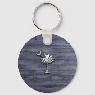 Rustic South Carolina Palmetto en Moon Sleutelhanger