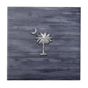 Rustic South Carolina Palmetto en Moon Tegeltje