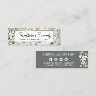 Rustic Southern Cotton & Botanical Sociale Media Mini Visitekaartje