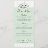 Rustic Southern Cotton & Wood Mariage Menu Dîner (Devant)