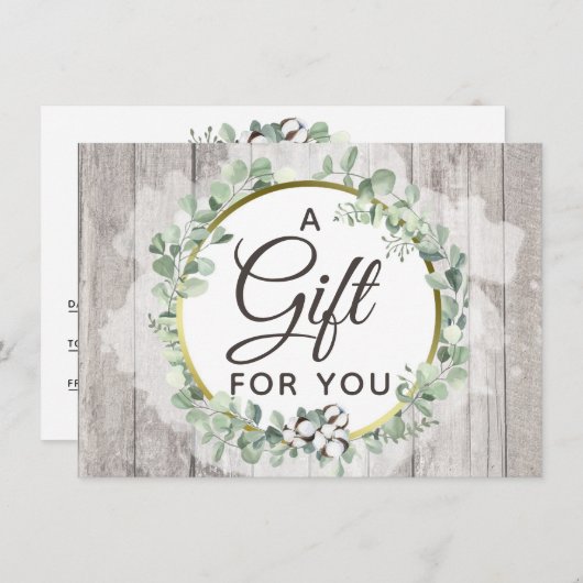 Rustic Southern Waterverf Cotton Certificate Kaart (Voorkant / Achterkant)