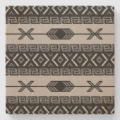 Rustic Southwest Aztec Pattern Sandstone Stenen Onderzetter (Voorkant)