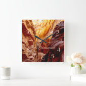 Rustic Southwest Slot Canyon NV Clock Persoonlijk Vierkante Klok (Huis)