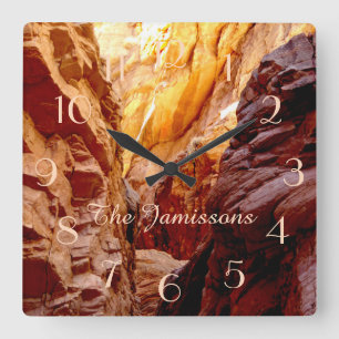 Rustic Southwest Slot Canyon NV Clock Persoonlijk Vierkante Klok