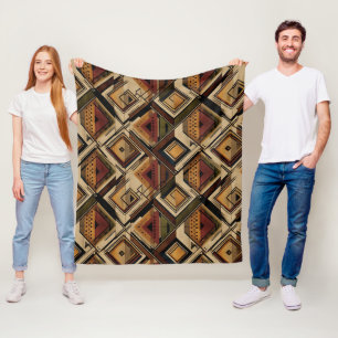 Rustic Southwestern Streeppatroon (1) Fleece Deken