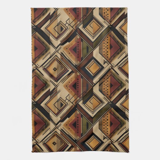 Rustic Southwestern Streeppatroon (1) Theedoek (Verticaal)