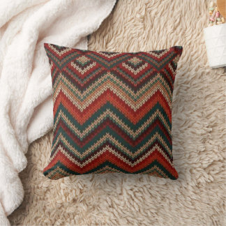 Rustic Southwestern Zigzag Throw Pillow Kussen