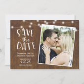 Rustic Sparen de Datum Foto van de Landverlichting Kaart (Voorkant)