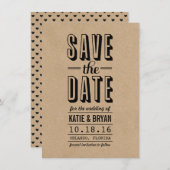  Rustic sparen de Kaart van de Datum | Kraftpapier (Voorkant / Achterkant)
