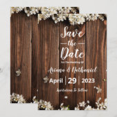 Rustic sparen de Kaart van de Uitnodiging van de D (Voorkant / Achterkant)