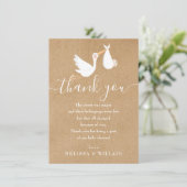 Rustic Special Delivery Baby shower Hartelijk dank Bedankkaart (Staand voorkant)