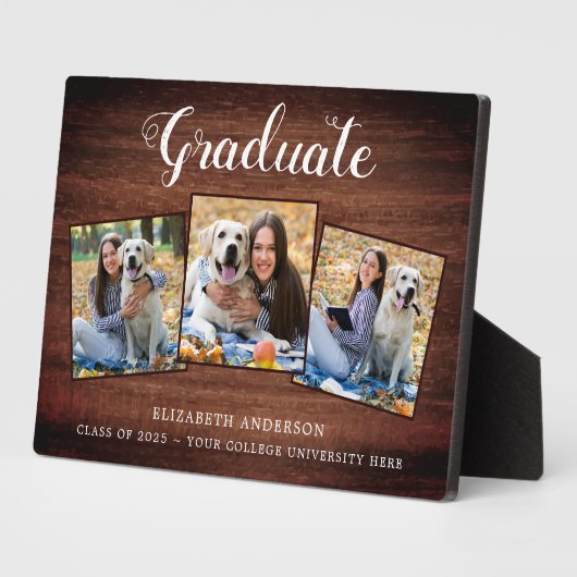 Rustic Specialized Afstuderen Photo Collage Plaque Fotoplaat (Zijkant)