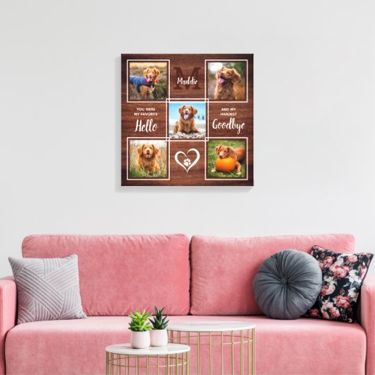 Rustic Specialized Pet Memorial Photo Collage Canvas Afdruk (Insitu (Woonkamer))