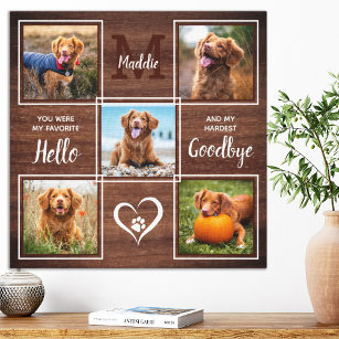 Rustic Specialized Pet Memorial Photo Collage Canvas Afdruk