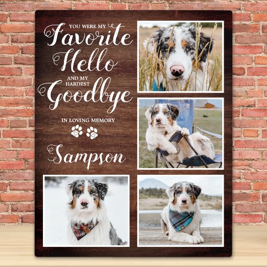 Rustic Specialized Pet Memorial Photo Collage Fotoplaat