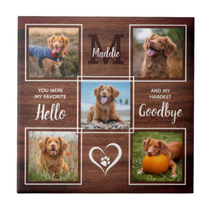 Rustic Specialized Pet Memorial Photo Collage Tegeltje