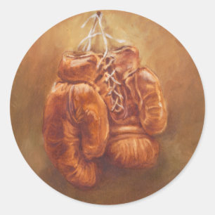 Rustic Sports   Boxing Glove Ronde Sticker