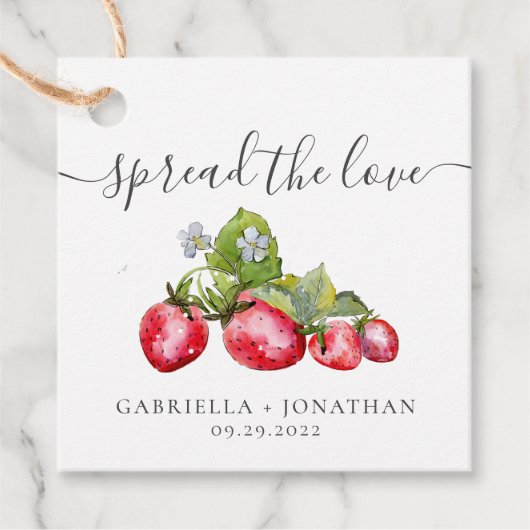 Rustic Spread the Love Strawberry Jam Kraft Paper Bedankjes Labels (Voorkant)