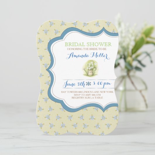 Rustic Spring Daisy Bridal Shower Invitations Kaart (Staand voorkant)