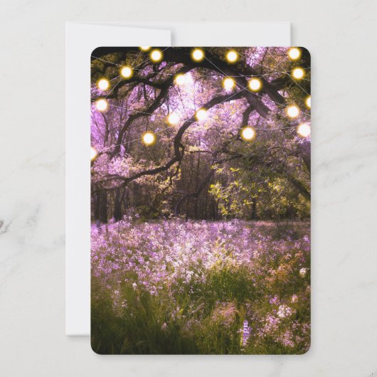 Rustic Spring Enchanted Forest Lights Sweet 16 Kaart (Achterkant)