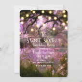 Rustic Spring Enchanted Forest Lights Sweet 16 Kaart (Voorkant)