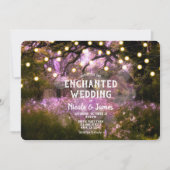 Rustic Spring Enchanted Forest Lights Wedding Kaart (Voorkant)