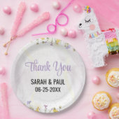 Rustic Spring Floral Elegant wedding Papieren Bordje (Feest)