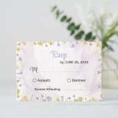 Rustic Spring Floral Elegant wedding RSVP card (Debout devant)