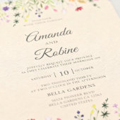 Rustic Spring Floral Wildflower Garden Wedding Kaart